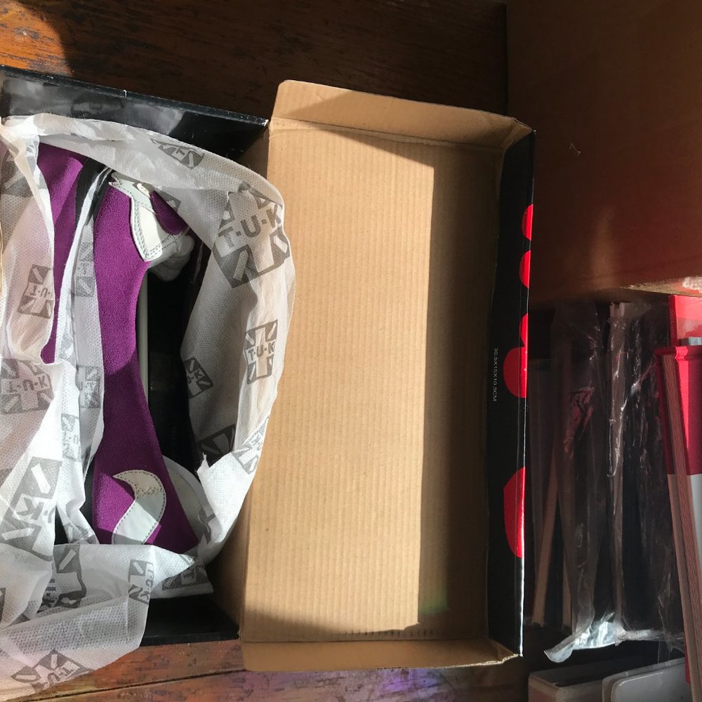 Modcloth TUK Purple Suede Fox Flat Size 8 - Picture 2 of 6